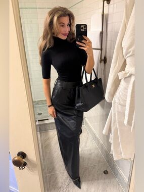 HELSA Faux Leather Maxi Skirt